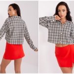 Krótka koszula damska w kratę i pepitkę
