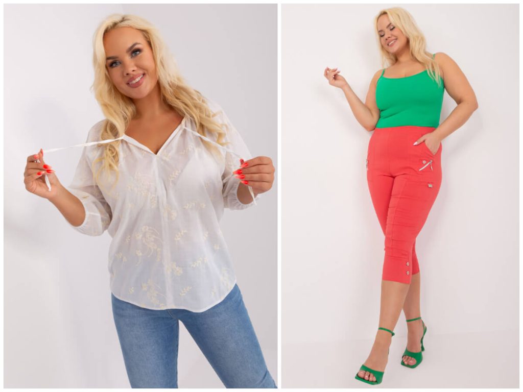 Tanie ubrania plus size na lato w pięknej kolorystyce.